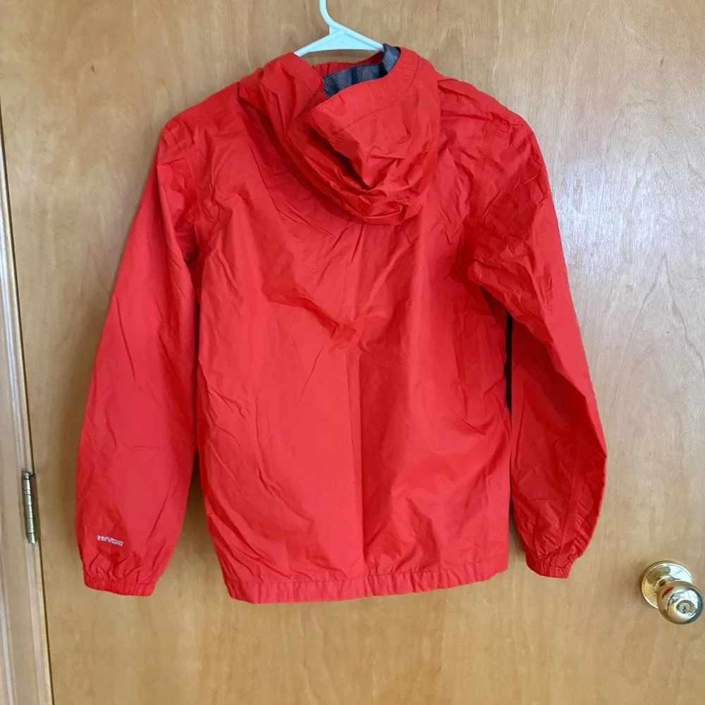 The North Face Rain Jacket Boys Large‎ 14/16 Red HyVent Hooded Windbreaker AQRC